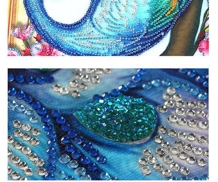 5D Peacock Girl Diamond Painting with AB Drills