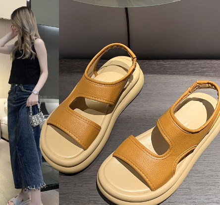 Soft Leather Platform Sport Sandals for Women (One Pair)