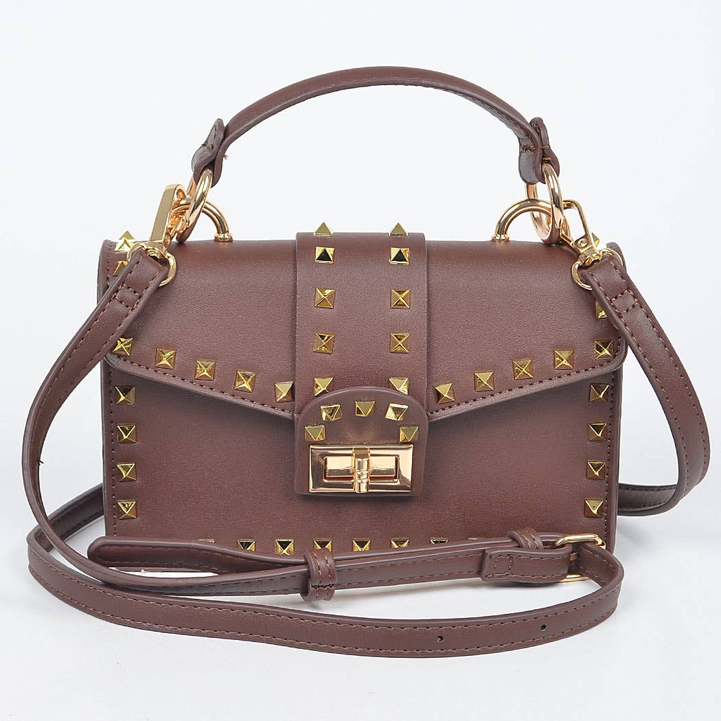 Studded Top Handle Clutch