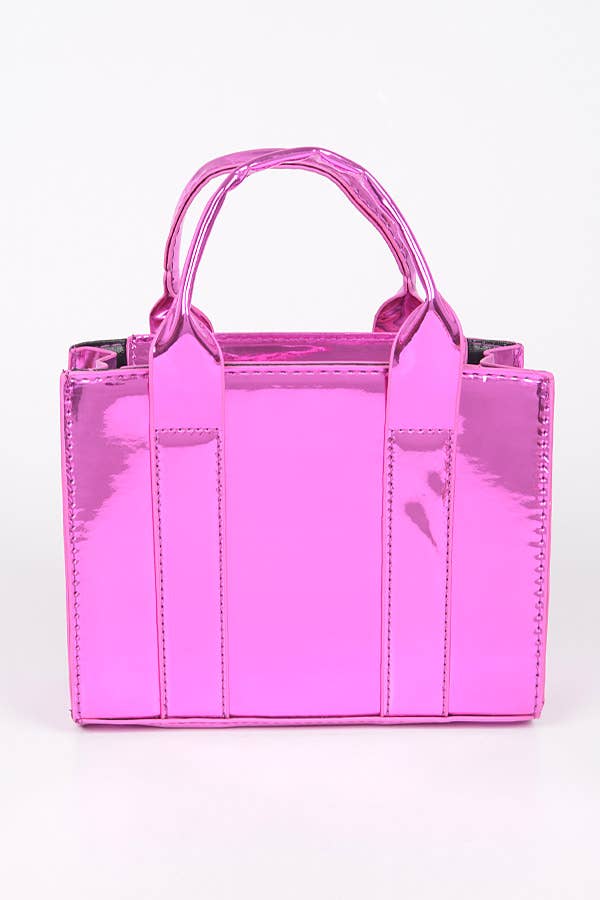 Mirror Metallic Small Tote Bag
