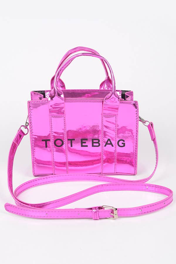 Mirror Metallic Small Tote Bag